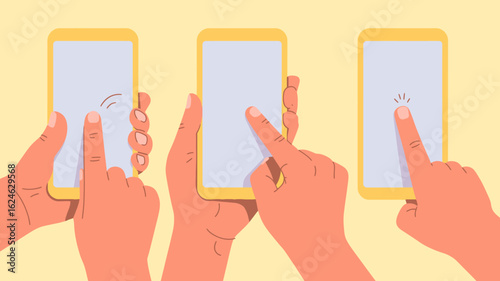 Engaging mobile app experience hands interacting with smartphone screens for seamless connectivity and user friendly interface design