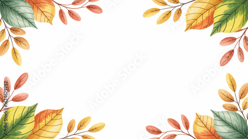 Delightful autumn leaves border, perfect for seasonal greetings and festive designs, adding warmth and charm to your creative projects beautifully