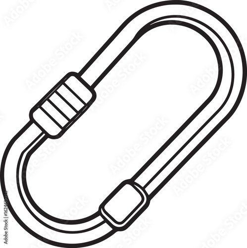 Carabiner outline vector illustration line art
