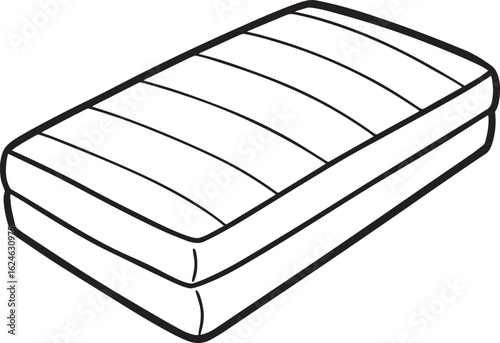 Mattress outline vector illustration line art