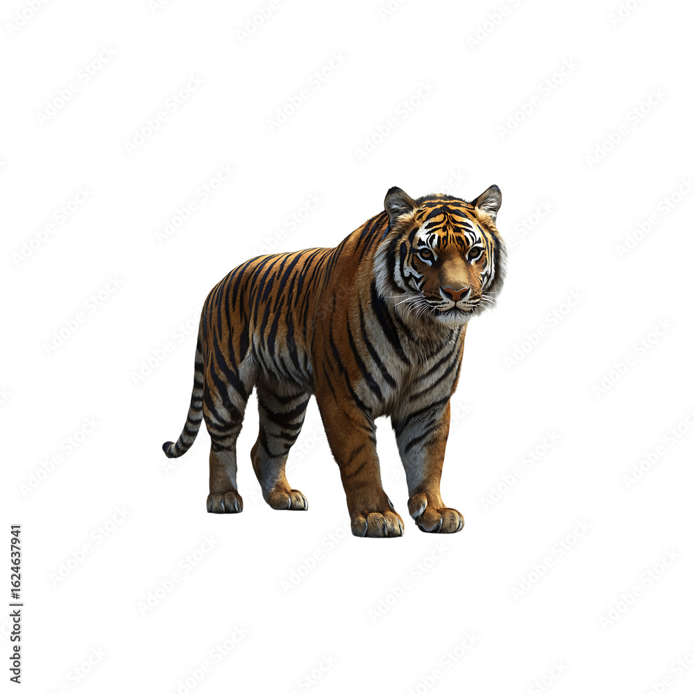 Obraz premium tiger isolated on a transparent background, in a PNG format