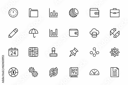 A stylized vector pack showing core elements of accurate bookkeeping. Great for content creators, small business kits, and bookkeeping agency visuals.
