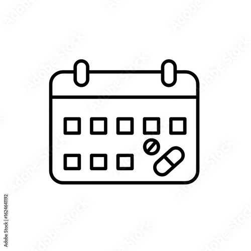 Medical calendar vector icon for scheduling and health management