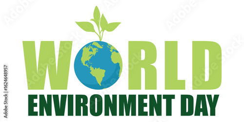 Planet Earth with green sprout and leaves. Eco-friendly concept for Earth Day, World Environment Day, and nature conservation