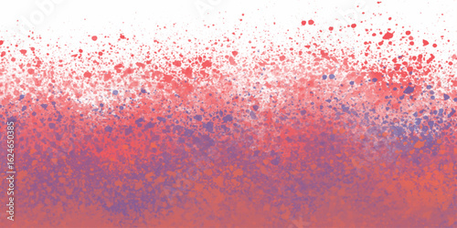 Red spray paint drops abstract design. Smooth gradient fades with dynamic red paint splatter. Splattered paint effects. Red splashes on white background.	