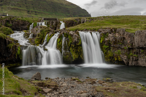 waterfall in Iceland near Kirkjufell mountain