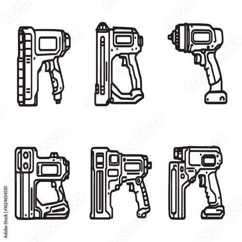 black and white stud finder line art vector design.eps