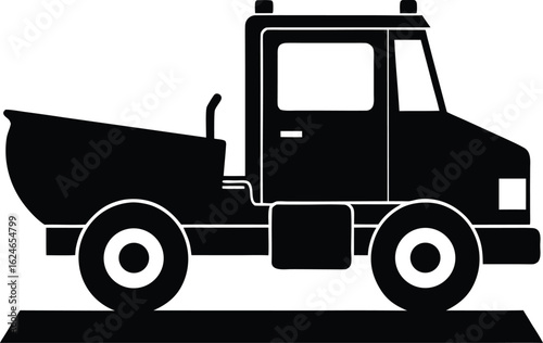 snowplow clearing road vector art illustration