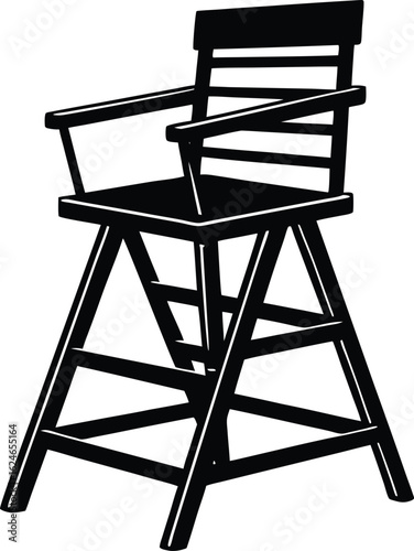 life guard chair on white background.eps