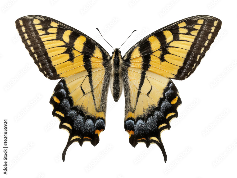 Fototapeta premium Butterfly in flight natural habitat vibrant colors view nature's beauty isolated on transparent background