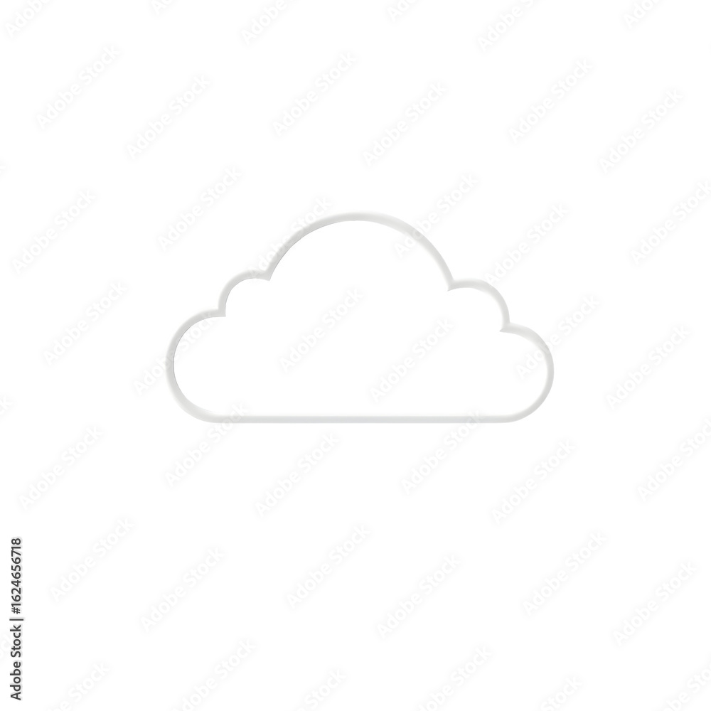 Cloud Icon with Outline Cloud Icon with Outline
