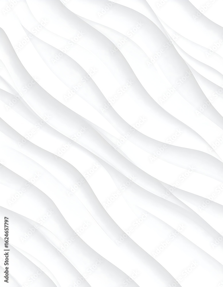 Obraz premium Abstract white background with diagonal, flowing, wavy lines creating a 3D effect