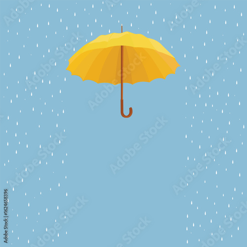 Clouds and rain, umbrella in rainy season, weather nature background