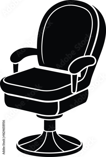 salon chair on white background.eps