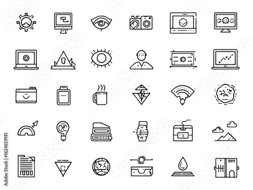 Digital Dreamer Minimalist 2D Line Art Variation 