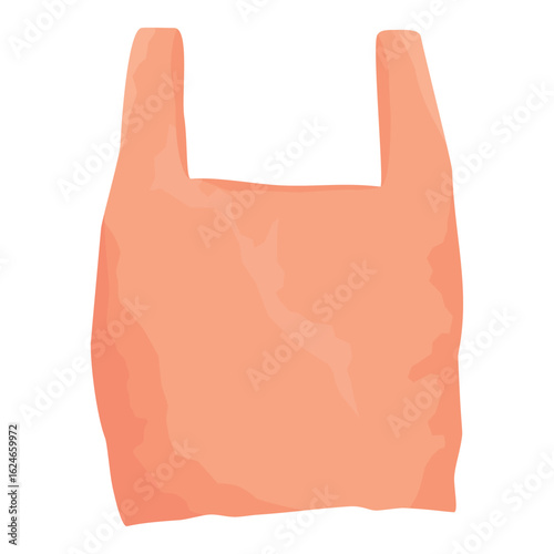 Disposable plastic bag with handles