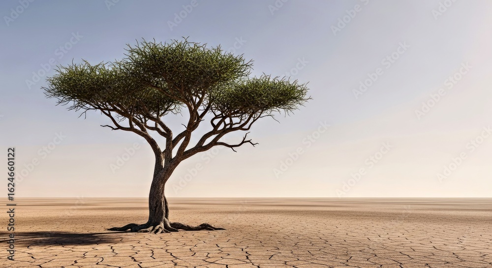 Lone Tree in the Desert: A solitary tree stands resilient against the vast expanse of the arid desert landscape, a powerful symbol of endurance and survival. Lone Tree in the Desert: A solitary tree stands resilient against the vast expanse of the arid desert landscape, a powerful symbol of endurance and survival.