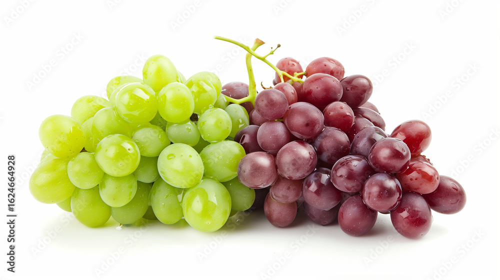 A bunch of green and red grapes isolated in a white background. A bunch of green and red grapes isolated in a white background.