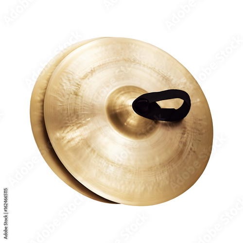 a pair of cymbals on transparent background