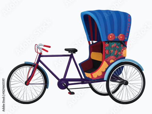 Brushstroke Dhaka Rickshaw Sideview