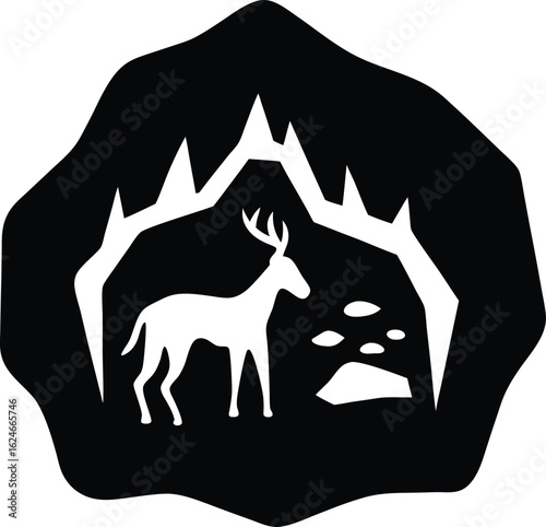 cave painting replica on white background.eps
