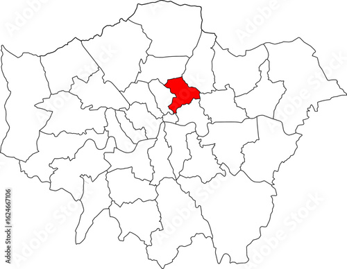 Map of Hackney, London map with Hackney borough highlighted, perfect for infographics, education, editorial and urban planning visual design