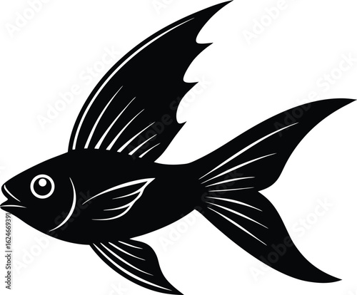 flying fish on white background.eps