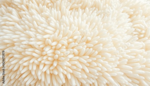 Cream Plush Fabric Texture Close Up