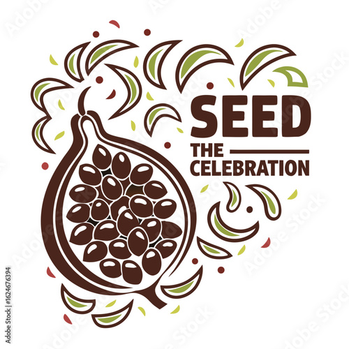 Seed celebration with decorative elements and vibrant colors
