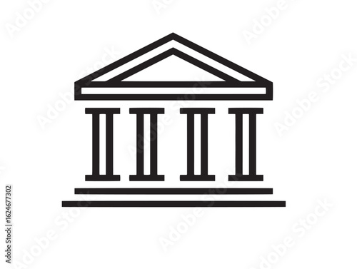 Elegant vector icon of modern bank building