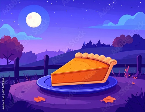 illustration of pumpkin pie