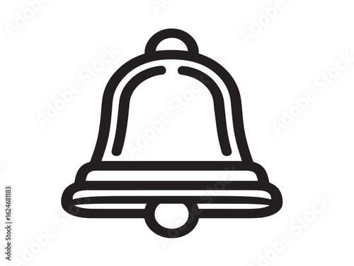 Minimal line vector illustration of ringing bell