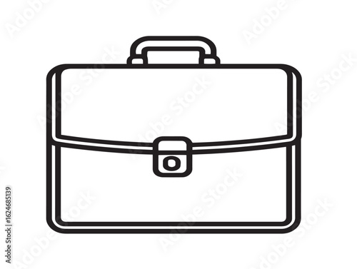 Office bag or briefcase symbol in minimal vector