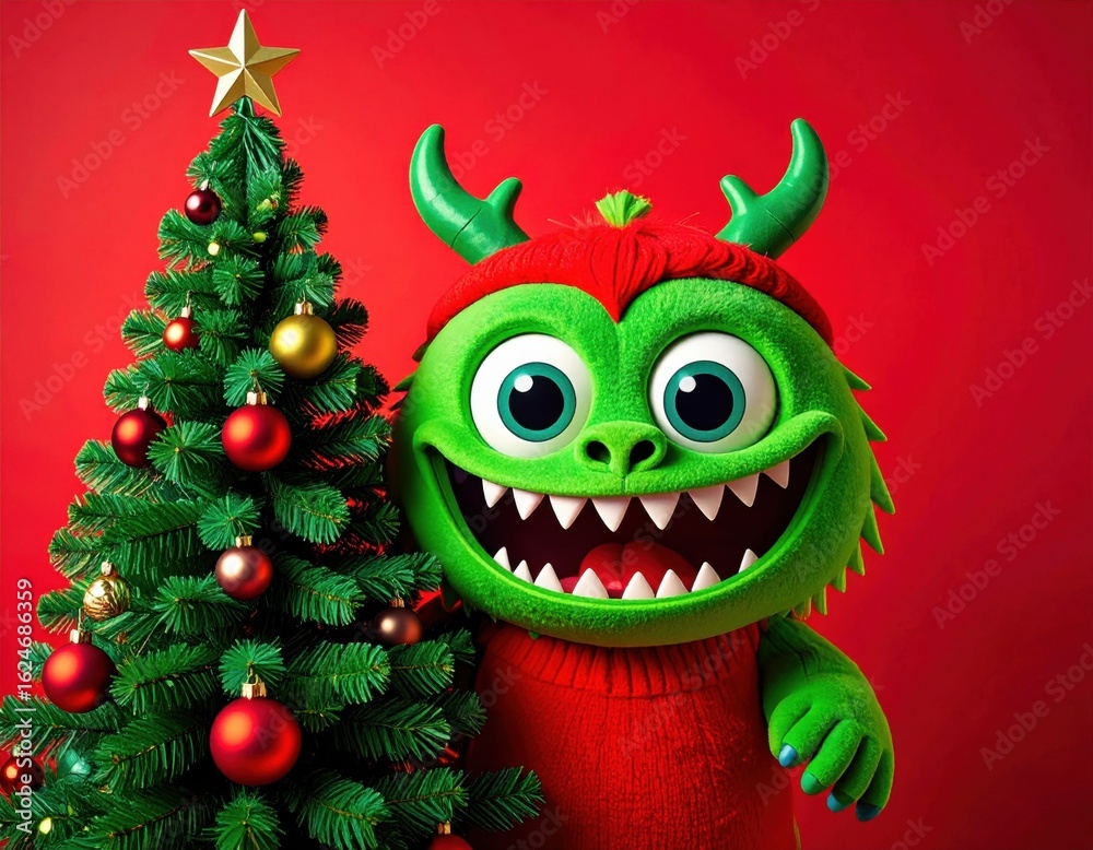 Fototapeta premium christmas tree monster