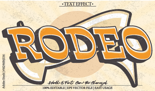 Rodeo Vector Text Effect Editable Alphabet Western Desert Sheriff Texas