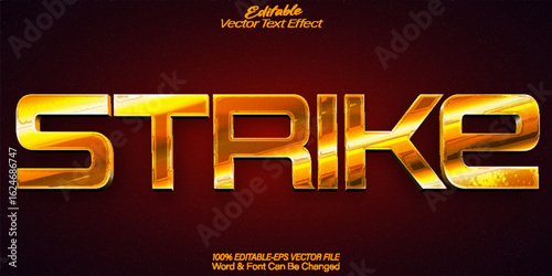 Strike Vector Text Effect Editable Alphabet Golden Red
