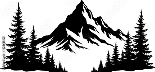 Mountain Biker Silhouette on Cliff – Adventure Nature Scene"