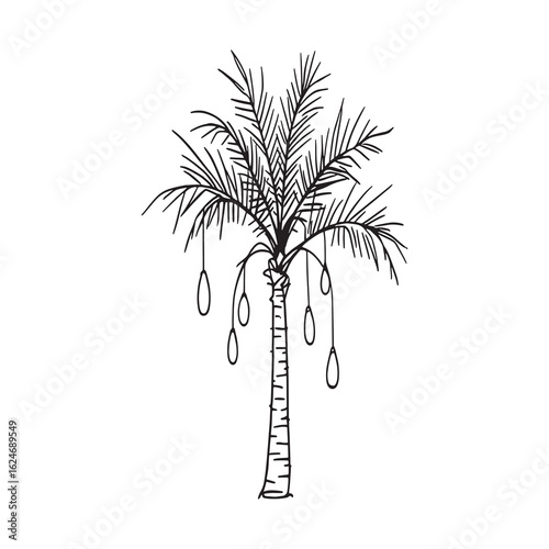 pure natural palm oil fresh cooking ingredient outline.eps