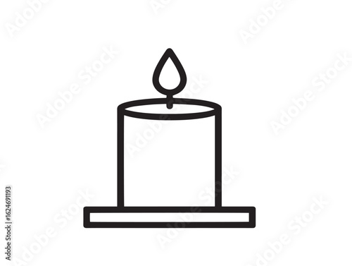 Clean outline of candle flame in vector art