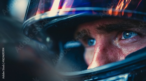 Intense focus on the racetrack as a driver prepares for the next lap during a high-speed motorsport event in a competitive racing circuit