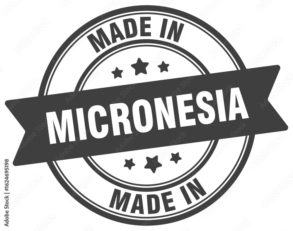 Fototapeta premium Made in Micronesia round sign. Made in Micronesia stamp.