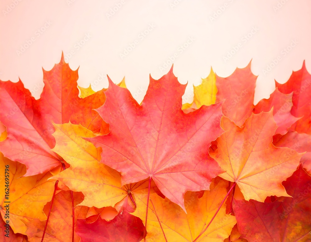 Fototapeta premium Autumn leaves border