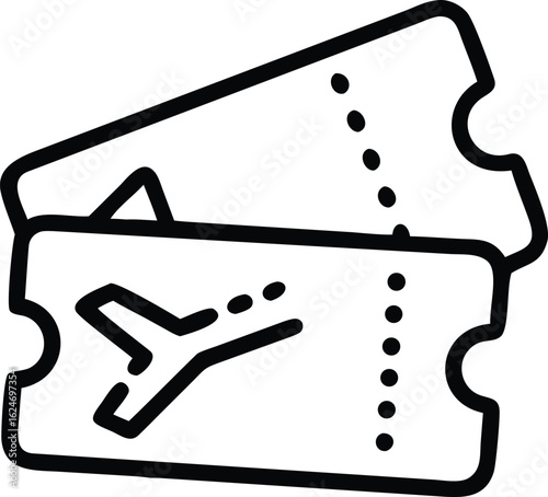 Flight Ticket: A visual representation of an airplane ticket. Depicting a sense of adventure and exploration.