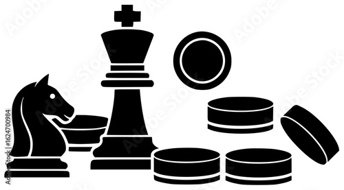 Checker pieces scattered on the board and forming a prime with Checker pieces jumping over each other creating strong defense making strategic moves setting up traps executing clever maneuvers 