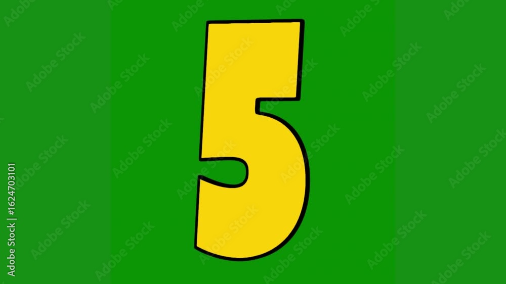 The number five is shown yellow green background 5 pink green screen animated chromakey background emotion illustration figure frame composition expression gesture The number five is shown yellow green background 5 pink green screen animated chromakey background emotion illustration figure frame composition expression gesture
