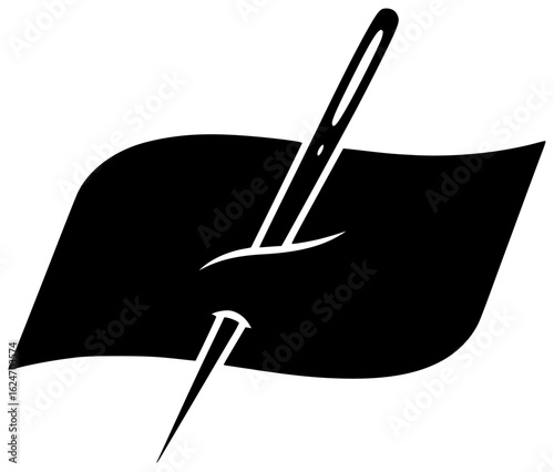 needle in a hand with thread on a table in a sewing machine and a medical kit on fabric in a crafts box with a handle in a workshop on an embroidery hoop in a box