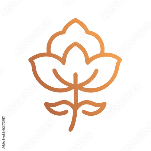 Cotton flower icon or logo– cotton plant symbol