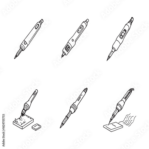 Vector drawing of soldering iron used in electrical work.eps