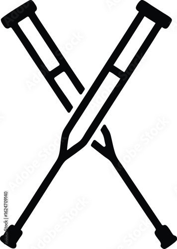 Crutches vector icon.