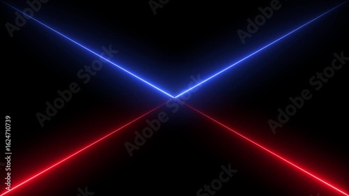 Wallpaper Mural Glowing blue and red Neon Cross Design. Intersecting blue and red Neon Beams. Cyber Glow Cross Design with Radiant Beams.  Torontodigital.ca